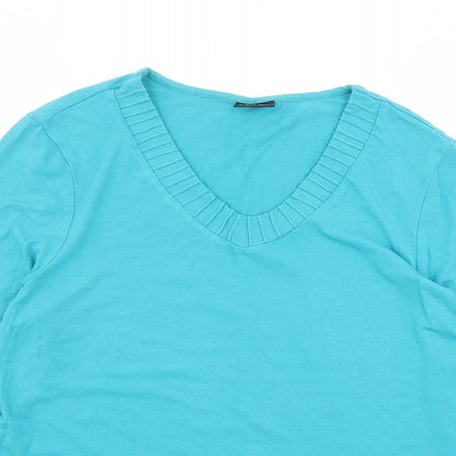 Womens UK Size 12 Lebek Blue Basic T-Shirt