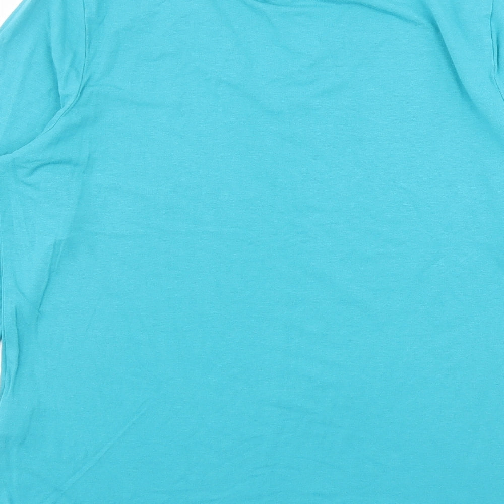 Womens UK Size 12 Lebek Blue Basic T-Shirt