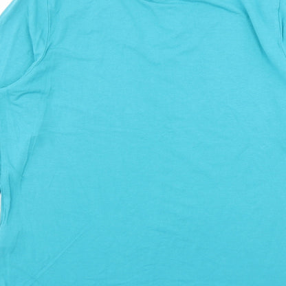 Womens UK Size 12 Lebek Blue Basic T-Shirt