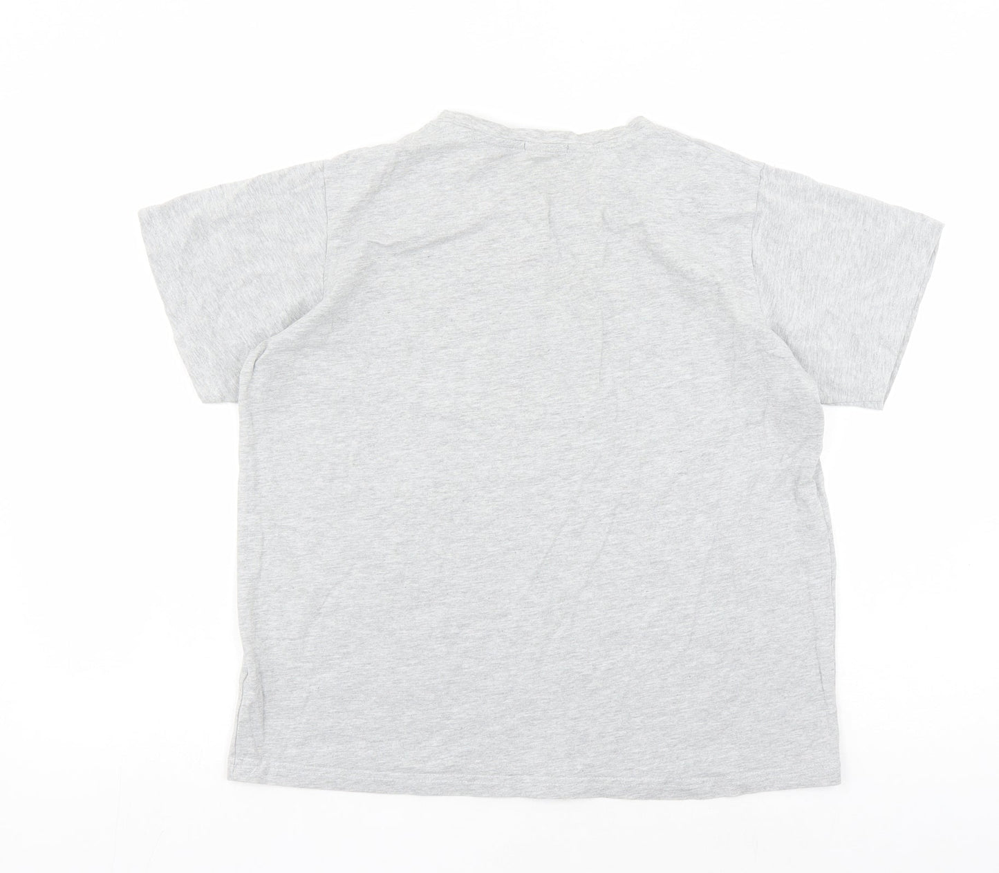 Boohoo Womens Grey Cotton Basic T-Shirt Size 6 Round Neck