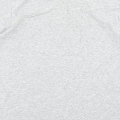 Boohoo Womens Grey Cotton Basic T-Shirt Size 6 Round Neck