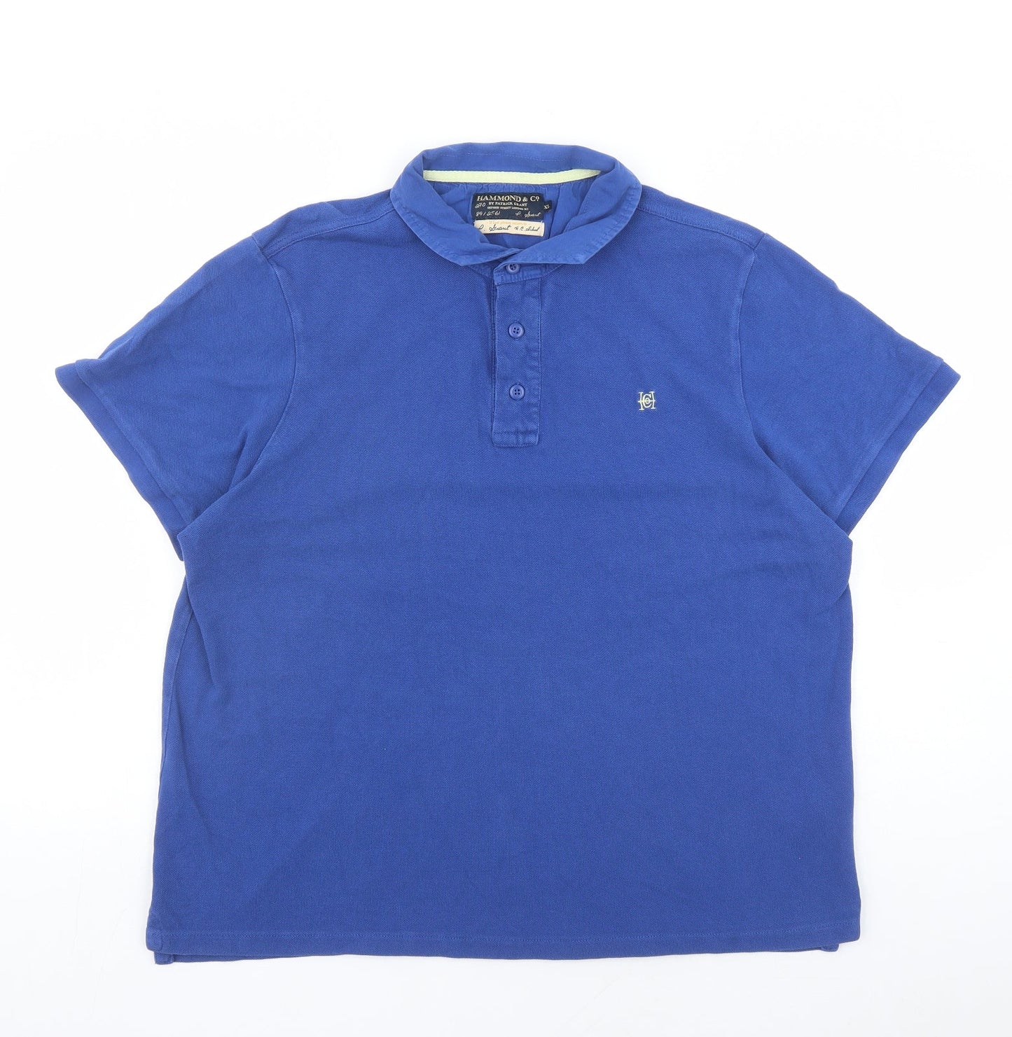 Hammond & Co Mens Blue Cotton Polo Size XL Collared Button