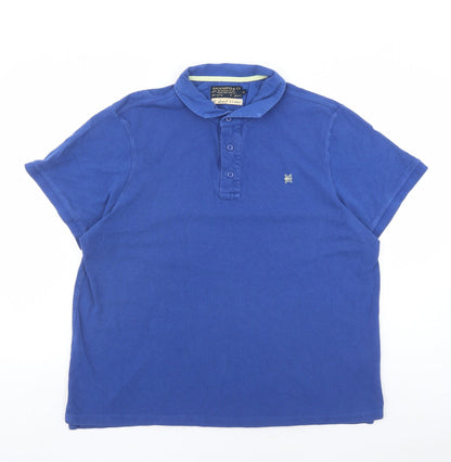 Hammond & Co Mens Blue Cotton Polo Size XL Collared Button