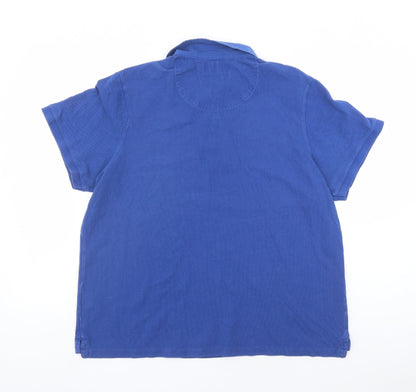 Hammond & Co Mens Blue Cotton Polo Size XL Collared Button