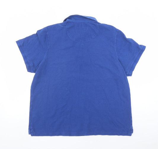 Hammond & Co Mens Blue Cotton Polo Size XL Collared Button