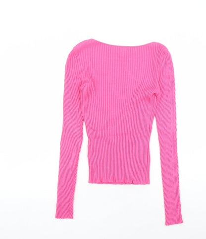 Womens UK Size M H&M Pink Pullover Jumper