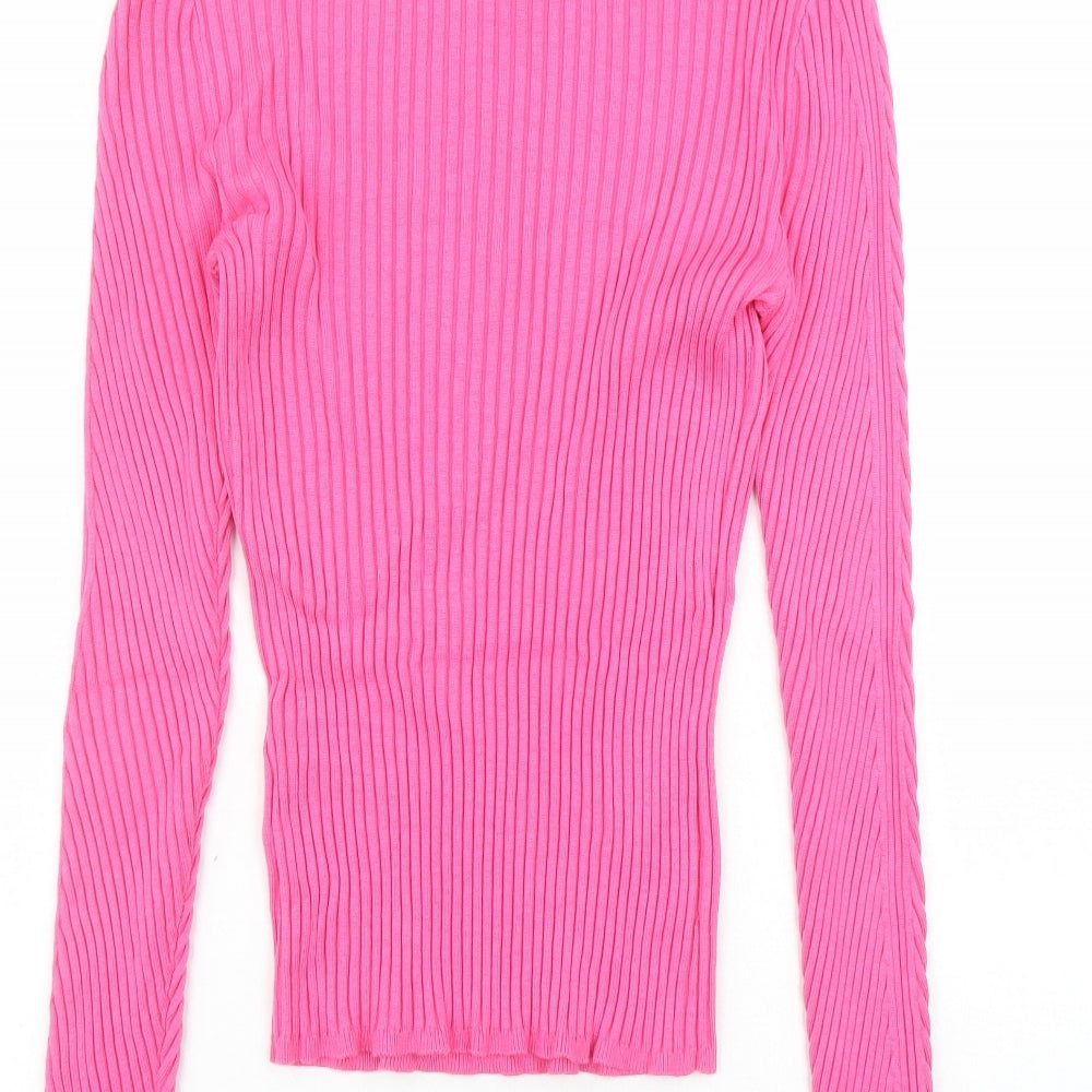 Womens UK Size M H&M Pink Pullover Jumper