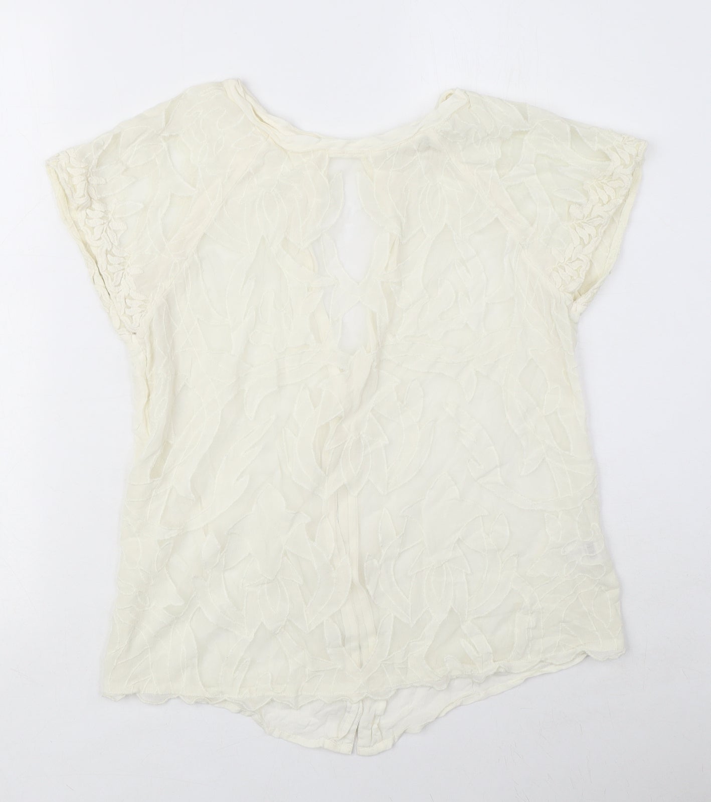 Womens UK Size 10 River Island Ivory Basic Blouse