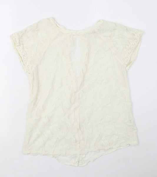 Womens UK Size 10 River Island Ivory Basic Blouse