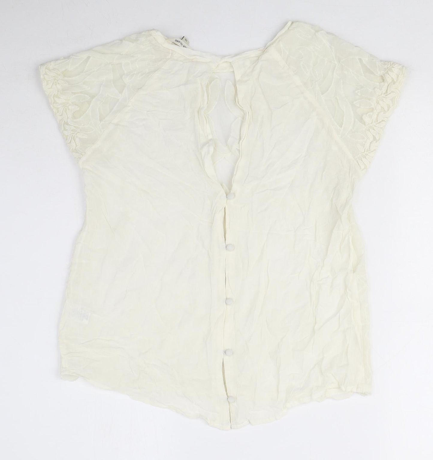 Womens UK Size 10 River Island Ivory Basic Blouse
