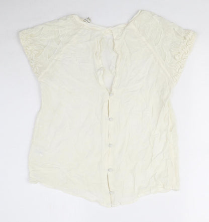 Womens UK Size 10 River Island Ivory Basic Blouse