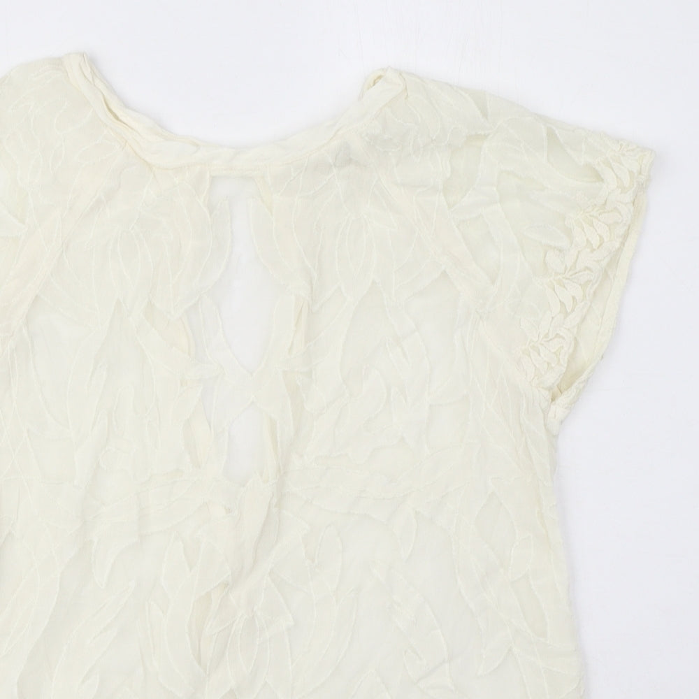 Womens UK Size 10 River Island Ivory Basic Blouse