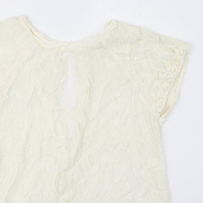 Womens UK Size 10 River Island Ivory Basic Blouse