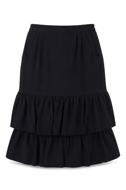 Carre Womens Blue Polyester A-Line Skirt Size 10 Zip - Layered Pockets