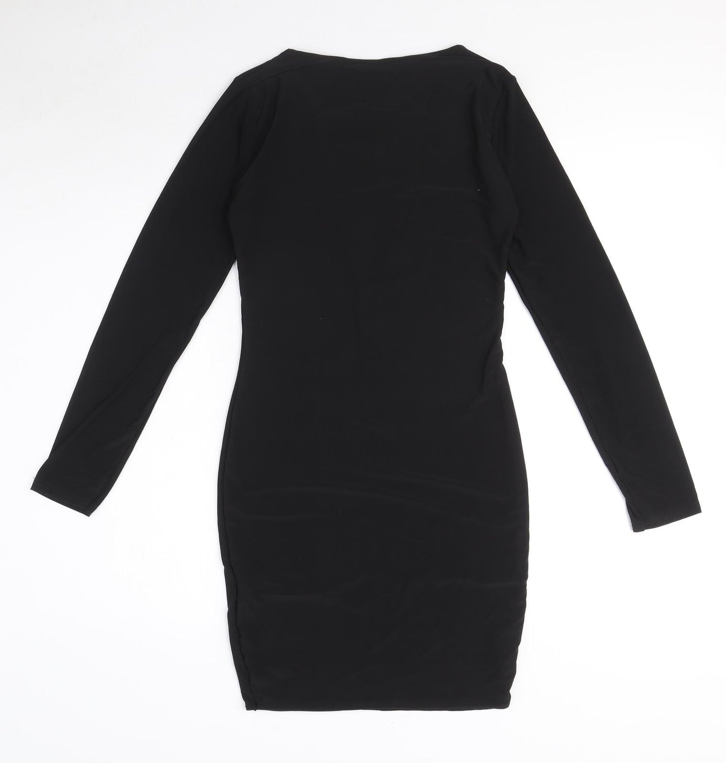Mary Jane Fashion Womens Black Polyester Mini Size 10 V-Neck Pullover - Lace up Neck Detail
