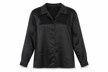 Nahila London Womens Black Polyester Basic Button-Up Size 18 Collared