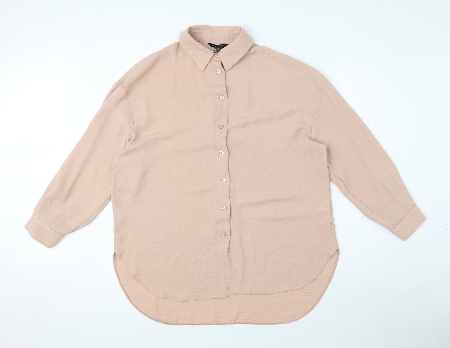 Womens UK Size 8 New Look Pink Basic Button-Up