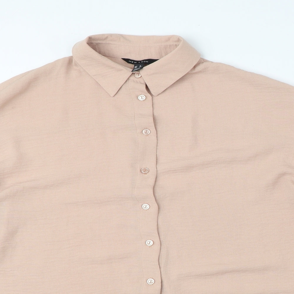 Womens UK Size 8 New Look Pink Basic Button-Up
