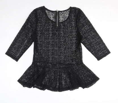 Womens UK Size 12 NEXT Black Basic Blouse