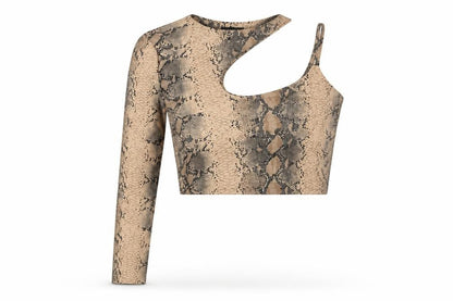 Womens UK Size 6 Nasty Gal Brown Cropped T-Shirt