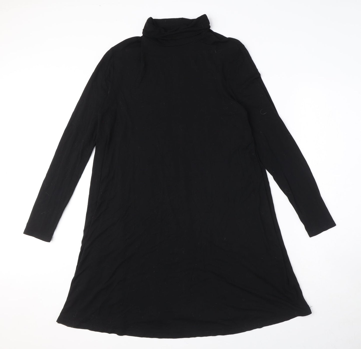 Very Womens Black Viscose A-Line Size 14 Roll Neck Pullover
