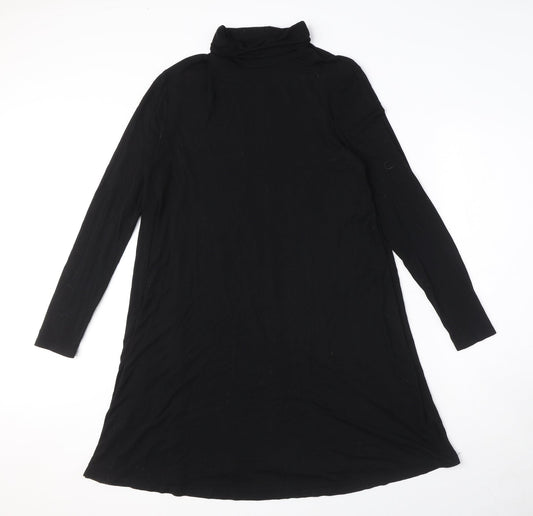 Very Womens Black Viscose A-Line Size 14 Roll Neck Pullover