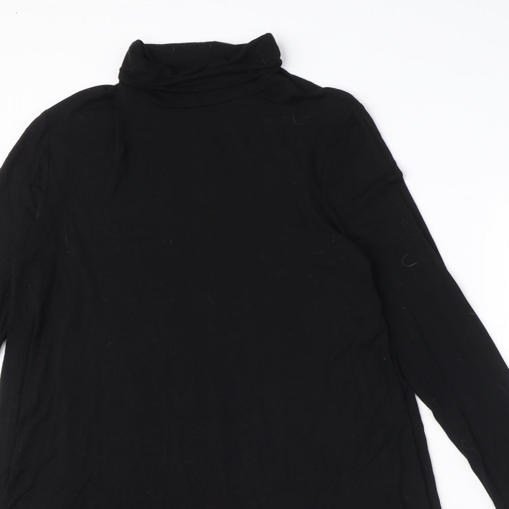 Very Womens Black Viscose A-Line Size 14 Roll Neck Pullover