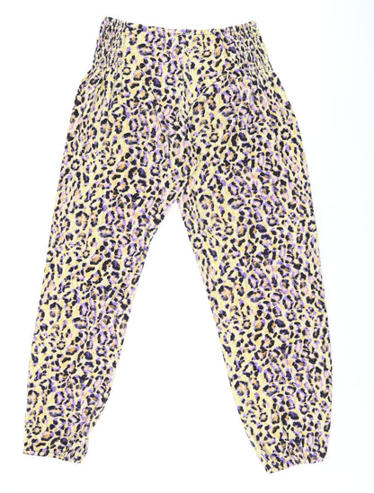 Tigerlily Womens Yellow Animal Print Polyester Bloomer Trousers Size 8 L28 in Regular - Leopard Print