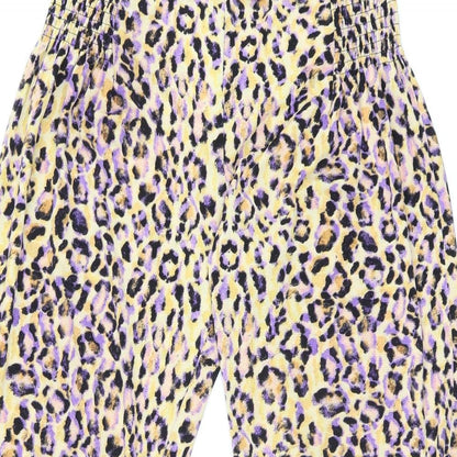Tigerlily Womens Yellow Animal Print Polyester Bloomer Trousers Size 8 L28 in Regular - Leopard Print