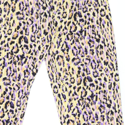 Tigerlily Womens Yellow Animal Print Polyester Bloomer Trousers Size 8 L28 in Regular - Leopard Print