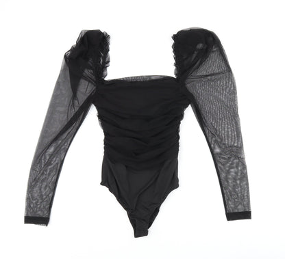 Rebellious Womens Black Polyester Bodysuit One-Piece Size XS Snap