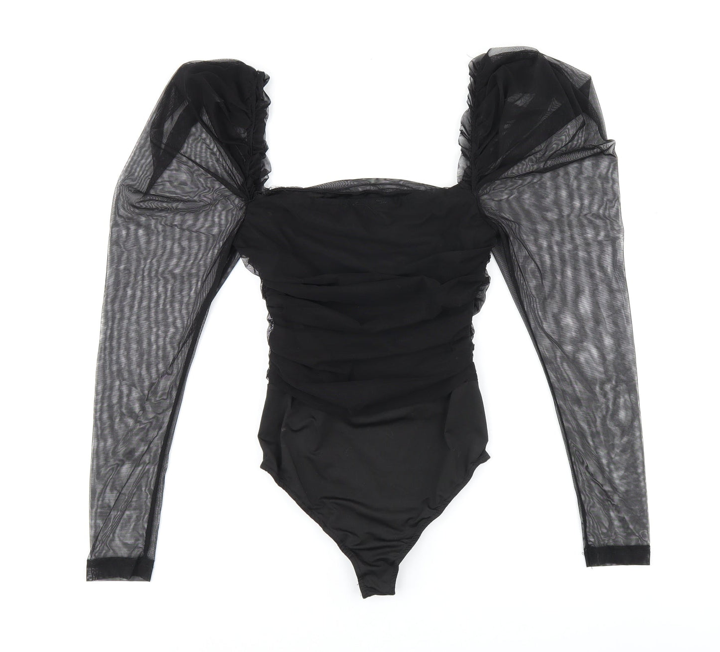 Rebellious Womens Black Polyester Bodysuit One-Piece Size XS Snap