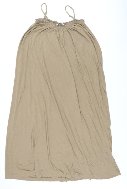H&M Womens Brown Modal Maxi Size 10 Scoop Neck Pullover