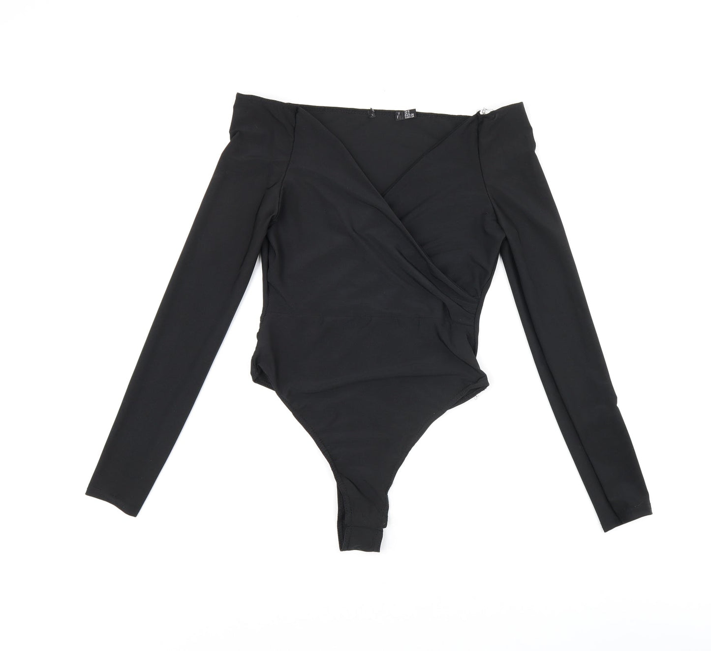 I SAW IT FIRST Womens Black Polyester Bodysuit One-Piece Size 8 Snap