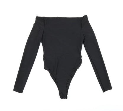 I SAW IT FIRST Womens Black Polyester Bodysuit One-Piece Size 8 Snap