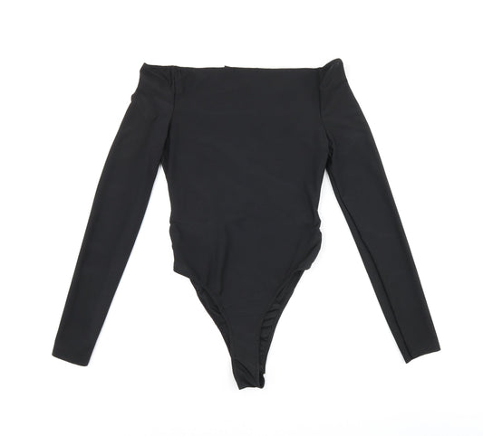 I SAW IT FIRST Womens Black Polyester Bodysuit One-Piece Size 8 Snap