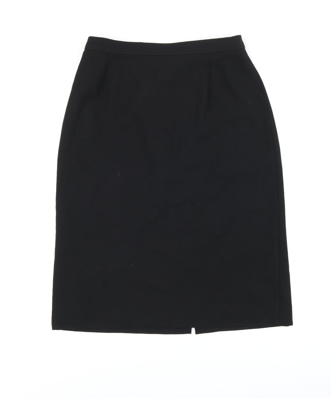 Marks and Spencer Womens Black Viscose Straight & Pencil Skirt Size 12 Zip