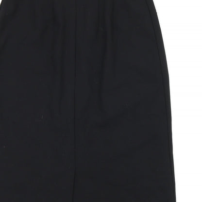 Marks and Spencer Womens Black Viscose Straight & Pencil Skirt Size 12 Zip
