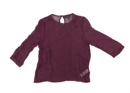 Womens UK Size 10 New Look Red Basic Blouse