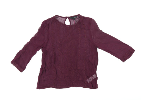 Womens UK Size 10 New Look Red Basic Blouse