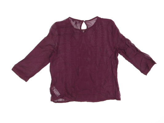 Womens UK Size 10 New Look Red Basic Blouse