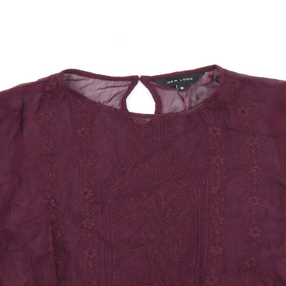 Womens UK Size 10 New Look Red Basic Blouse