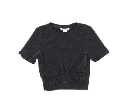 Womens UK Size 8 Urban Revivo Black Cropped T-Shirt