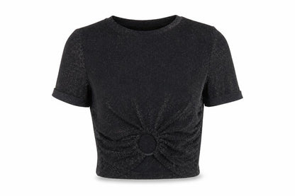 Womens UK Size 8 Urban Revivo Black Cropped T-Shirt