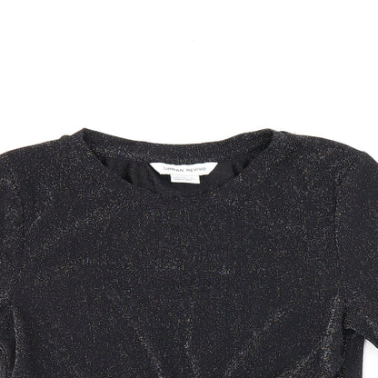 Womens UK Size 8 Urban Revivo Black Cropped T-Shirt