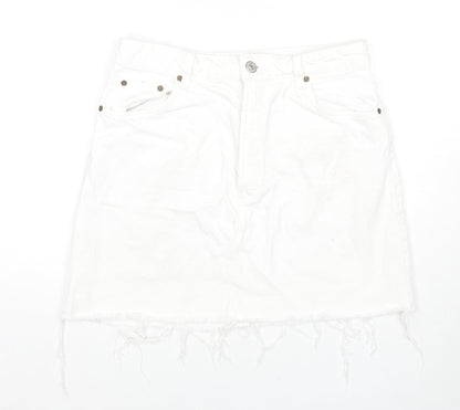 Womens UK Size L Zara A-Line Denim Skirt