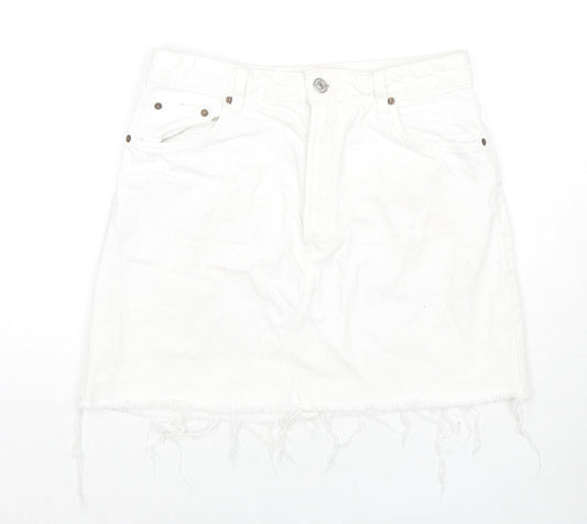 Womens UK Size L Zara A-Line Denim Skirt