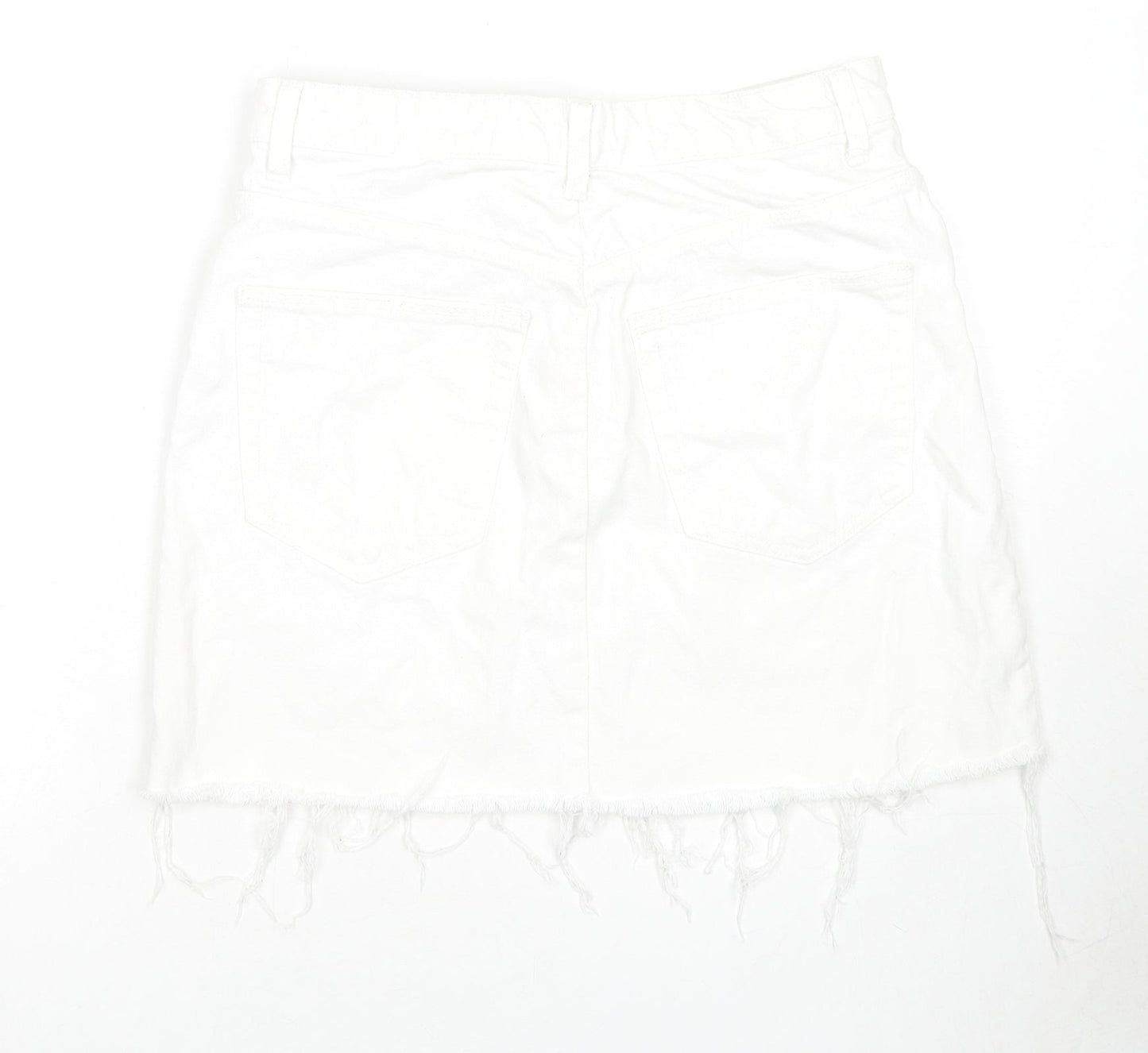 Womens UK Size L Zara A-Line Denim Skirt