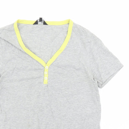 River Island Mens Grey Cotton T-Shirt Size S V-Neck