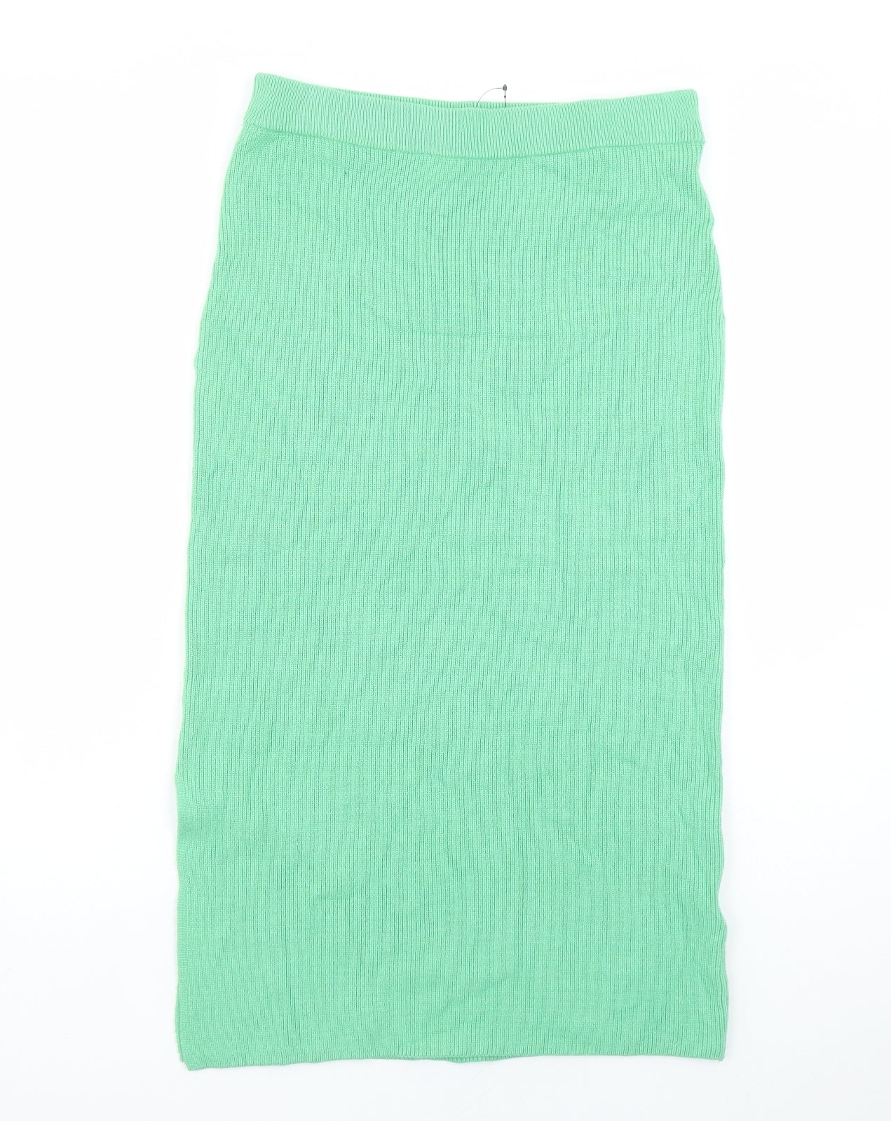 Marks and Spencer Womens Green Viscose A-Line Skirt Size M - Side split detail